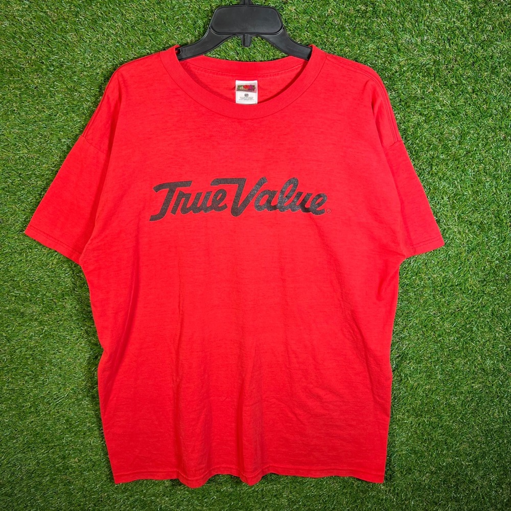 Vintage Fruit of the Loom True Value T Shirt Red XL‎ 90s Graphic Tee